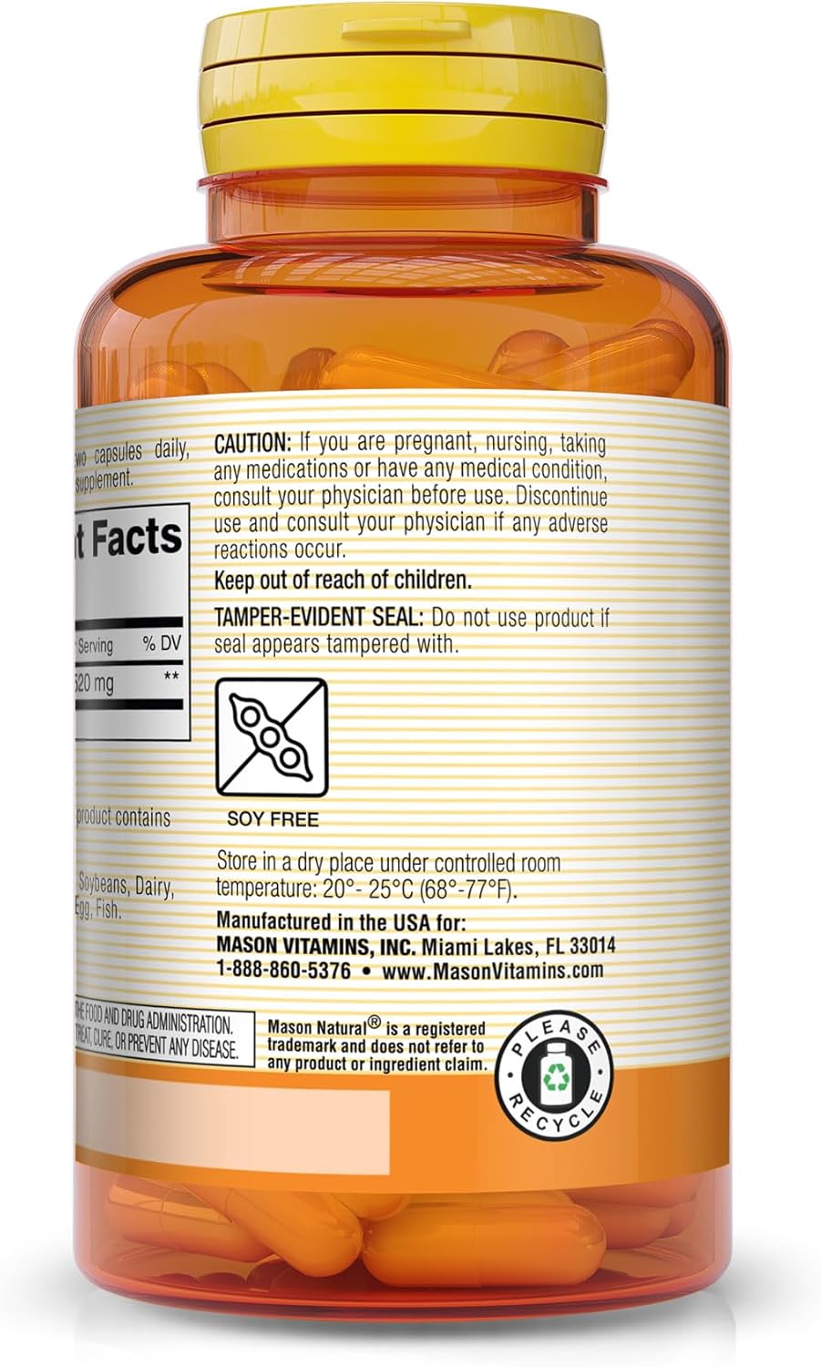 MASON NATURAL Activated Charcoal Capsules - Relieves Gas & Bloating, Supports Detox, Highly Absorbent, 180 Capsules