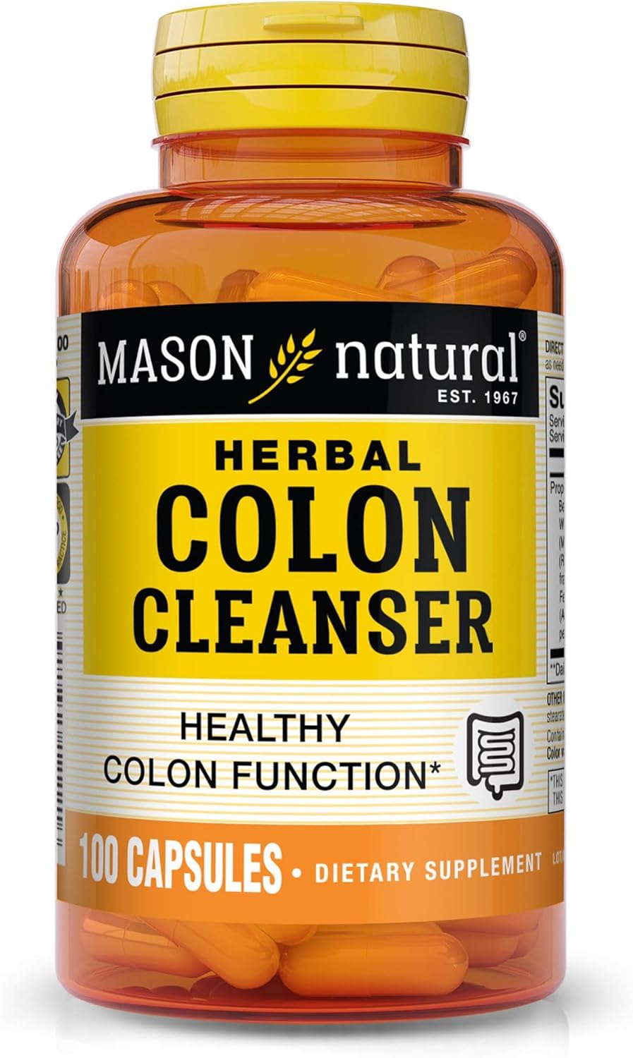 MASON NATURAL Herbal Colon Cleanser - 300 Day Supply, Dietary Supplement for Digestive Health - Soluble Fibers, Probiotics, Herbs - 3 Pack