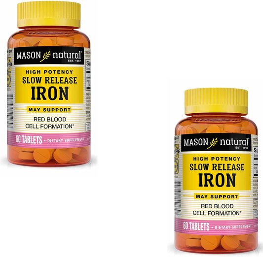 MASON NATURAL Slow Release Iron Vitamins - 1-Ounce (Pack of 2) - Compare to Slow Fe - High Potency Iron Supplement