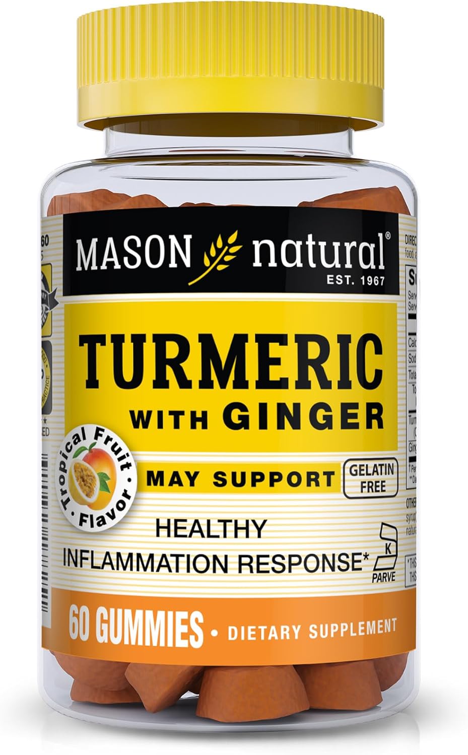 MASON NATURAL Turmeric Ginger Gummies - Large 2.5 lb Resealable Bag