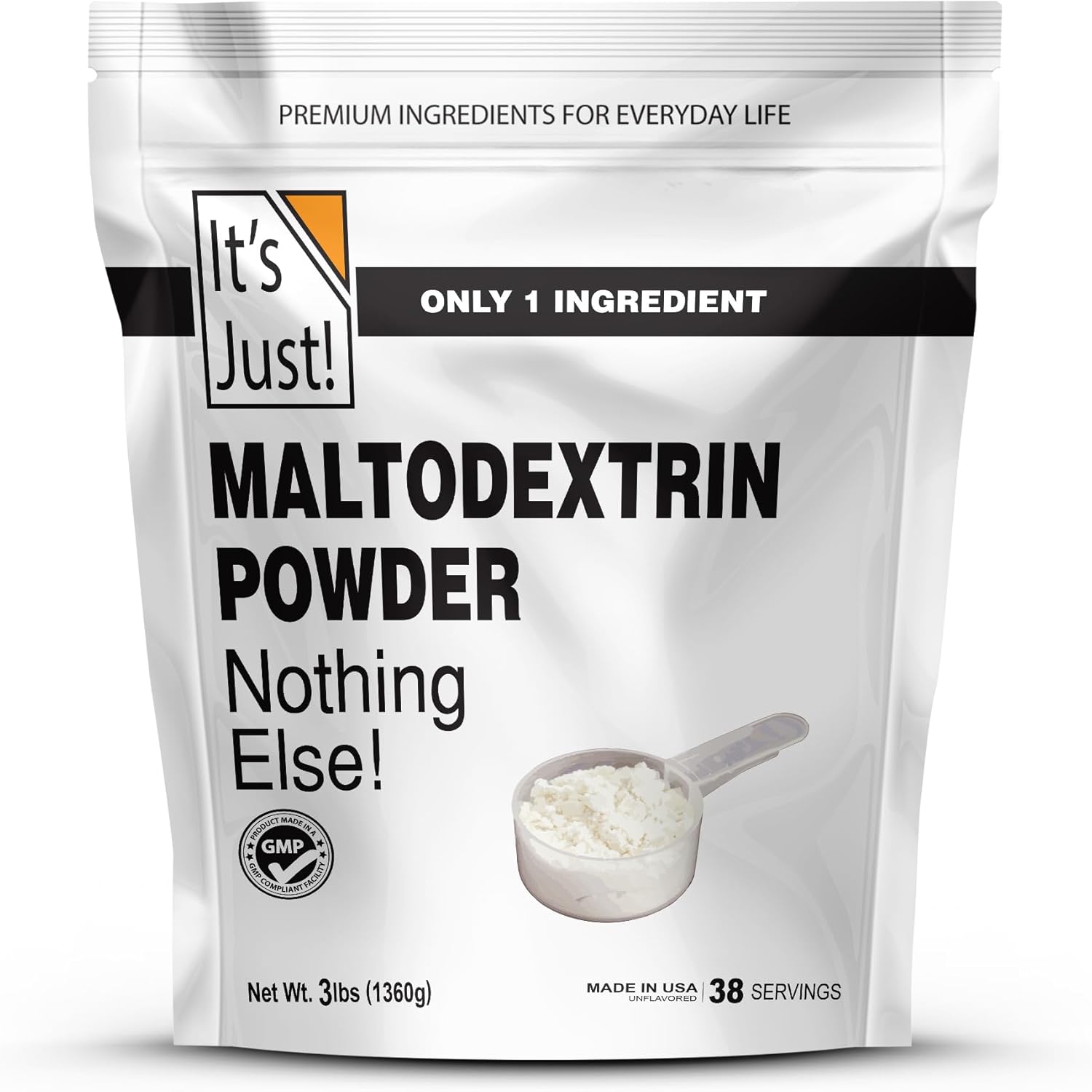 Mass Gainer Powder: 100% Maltodextrin for Sustained Energy, Rapid Absorption - Non-GMO - 3lbs / 38 Servings