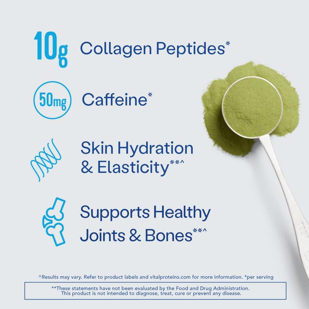 Matcha Green Tea Collagen Peptides Powder Supplement by Vital Proteins - Original Flavor, 10.5 oz
