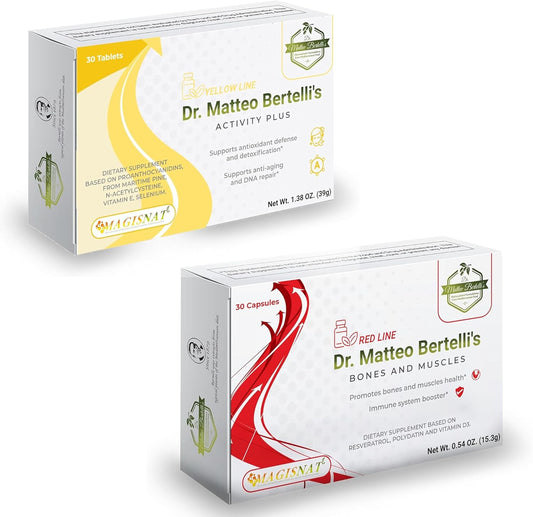 Matteo Bertelli's Activity & Bone Support Bundle - NAC, Resveratrol, Vitamin D3 (30 Tablets & 30 Capsules)