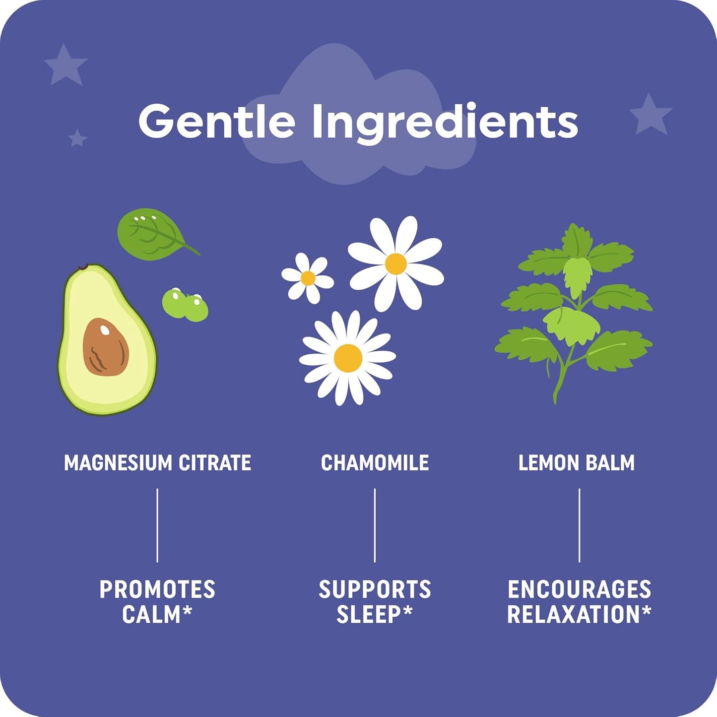 MAV NUTRITION Calm Gummies for Kids with Magnesium, Chamomile, and Lemon Balm | Natural Sleep Aid for Children | Non-GMO, Gluten-Free, 60ct