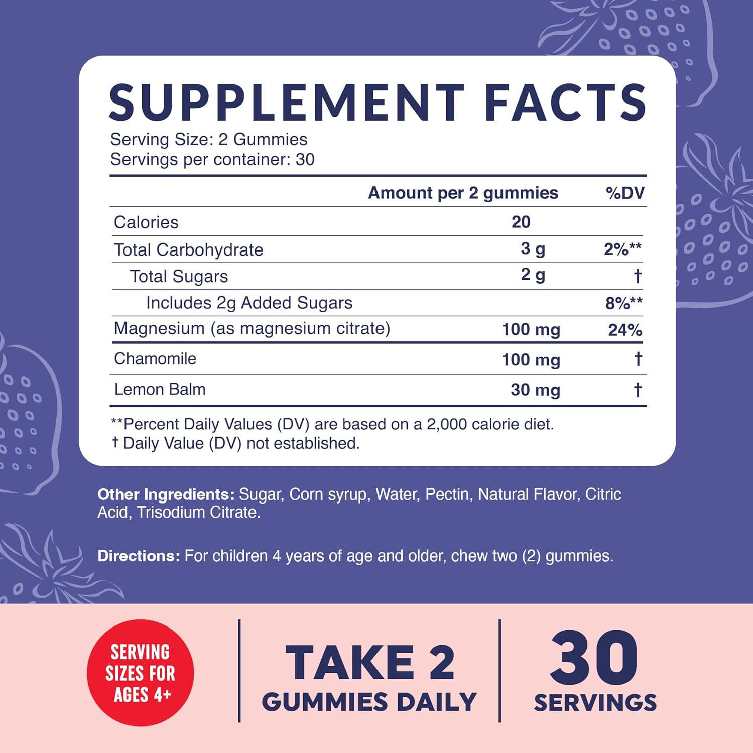 MAV NUTRITION Calm Gummies for Kids with Magnesium, Chamomile, and Lemon Balm | Natural Sleep Aid for Children | Non-GMO, Gluten-Free, 60ct