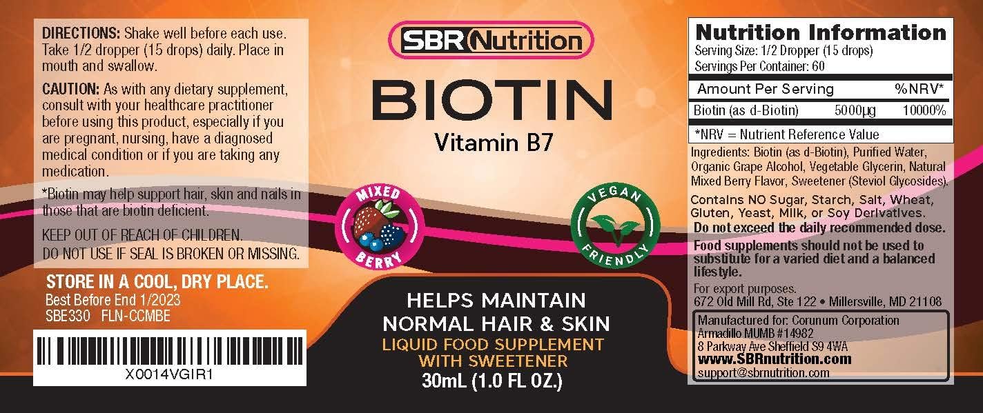 Max Absorption Biotin Liquid Drops - Mixed Berry Flavor, 5000mcg Per Serving, 60 Servings, Vegan, Healthy Hair & Nail Support