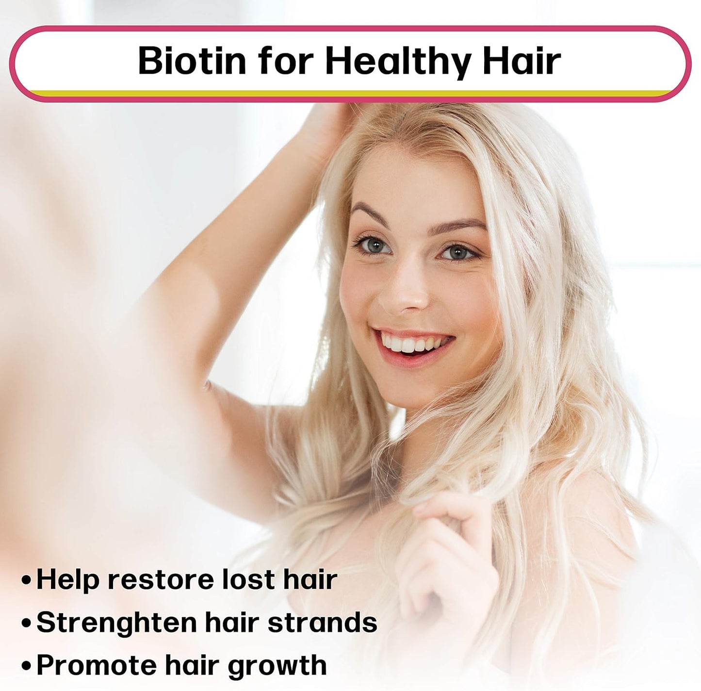 Max Absorption Biotin Liquid Drops - Mixed Berry Flavor, 5000mcg Per Serving, 60 Servings, Vegan, Healthy Hair & Nail Support