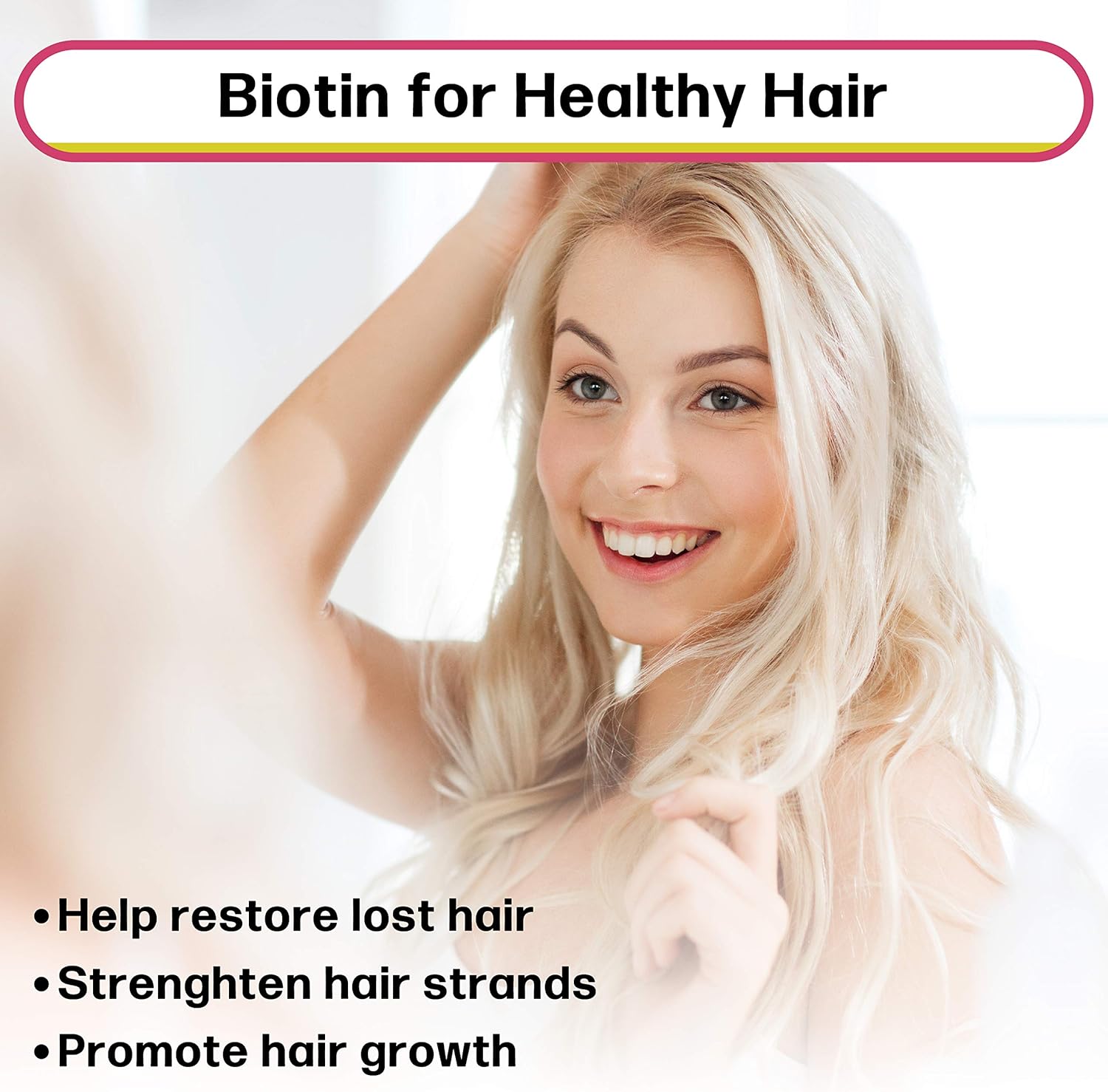 Max Absorption Biotin Liquid Drops - Mixed Berry Flavor, 5000mcg Per Serving, 60 Servings, Vegan, Healthy Hair & Nail Support