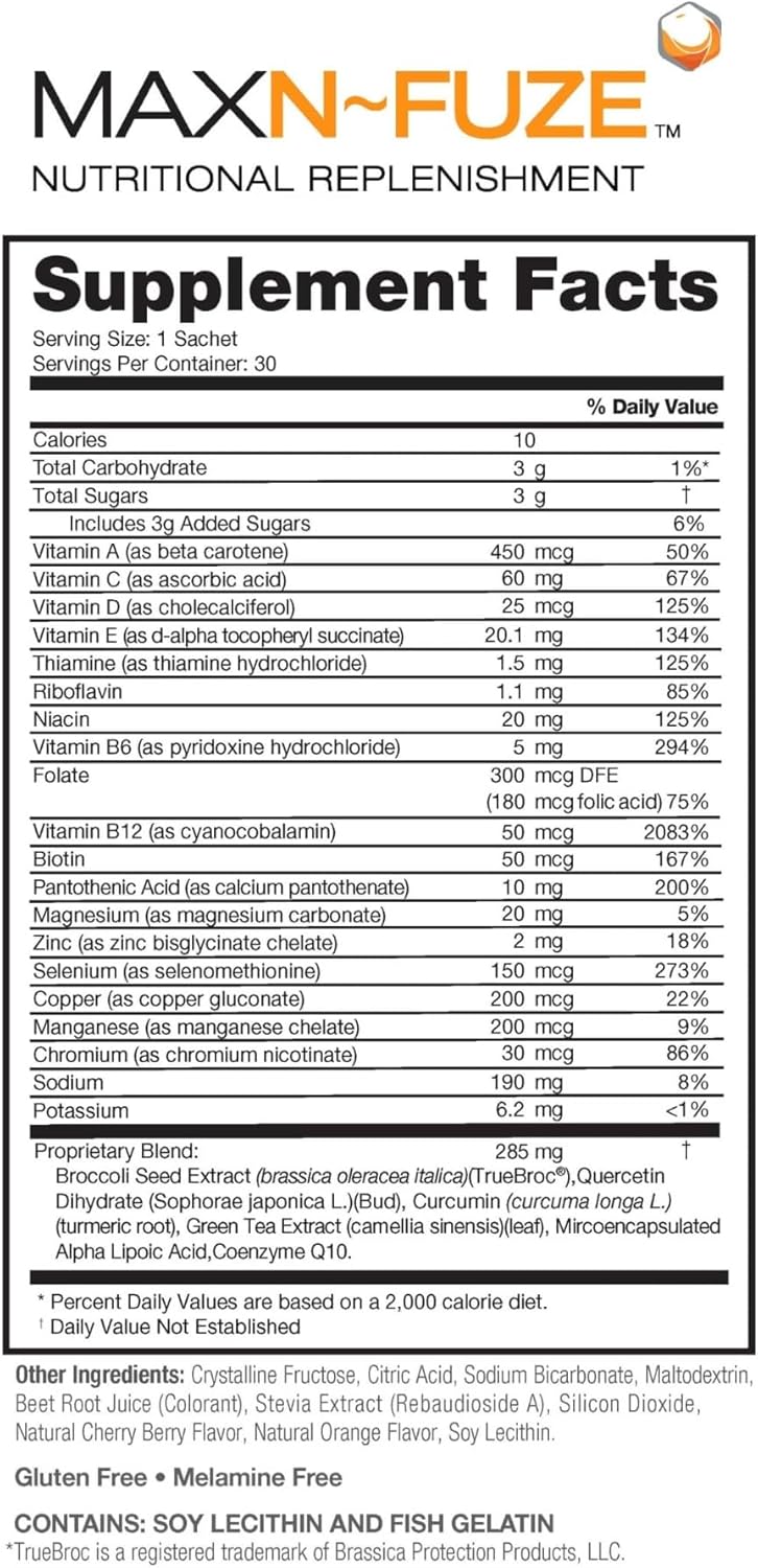Max N-Fuze Nutritional Replenishment Packets - 30 Servings, 0.24 Ounce Each