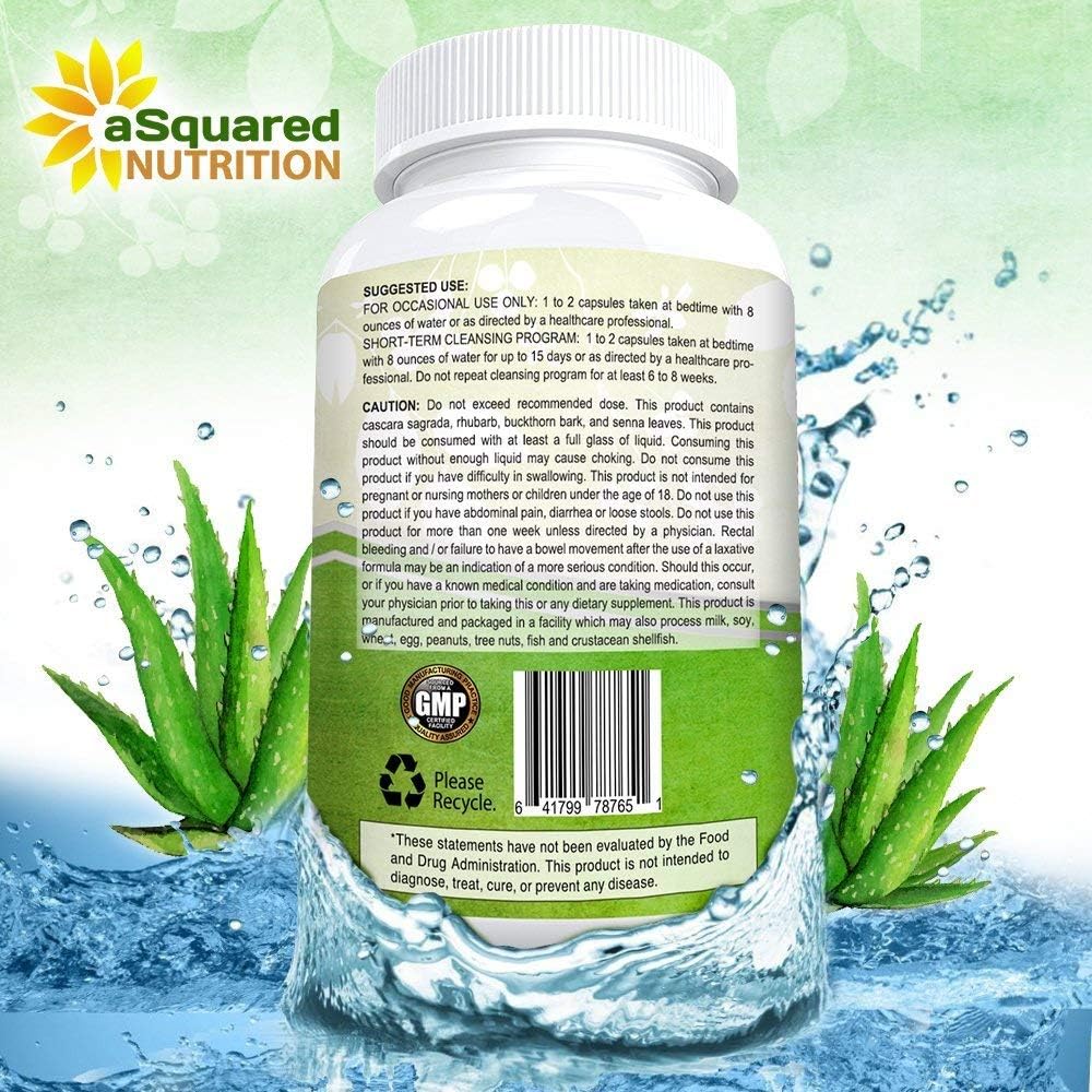 Max Strength Colon Cleanse Supplement for Weight Loss - 120 Capsules, Natural Detox Cleanser for Digestive Health, Diet Pills for Men & Women by aSquared Nutrition