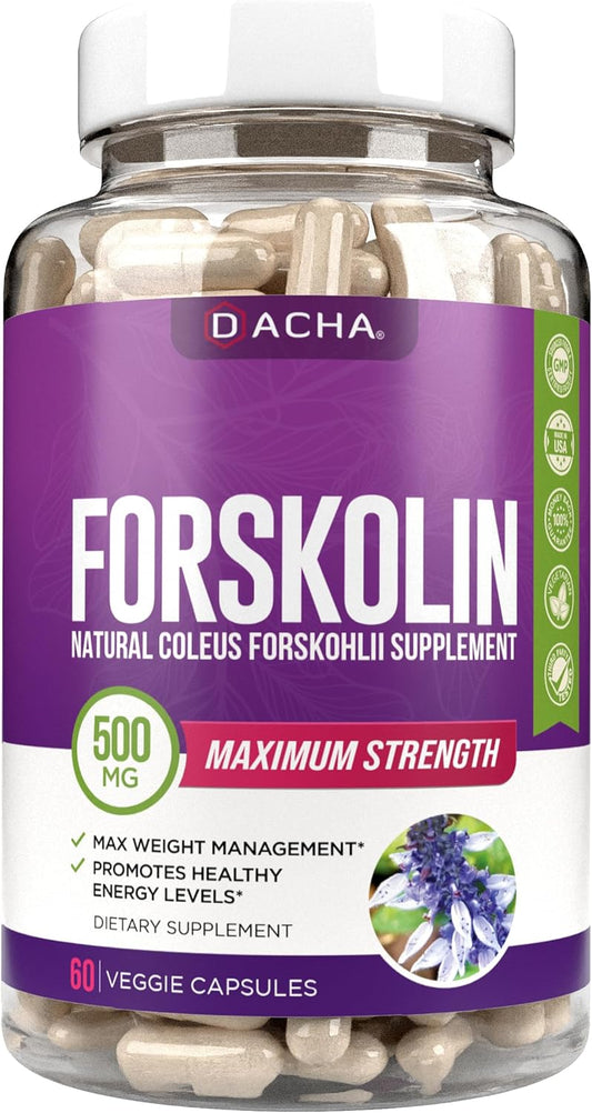 Max Strength DACHA Natural Forskolin - 500mg Coleus Extract, Keto Diet Pills for Fast Slimming Formula, Slim Look for Women & Men, Rapid Tone, Luna Trim, MD Formula