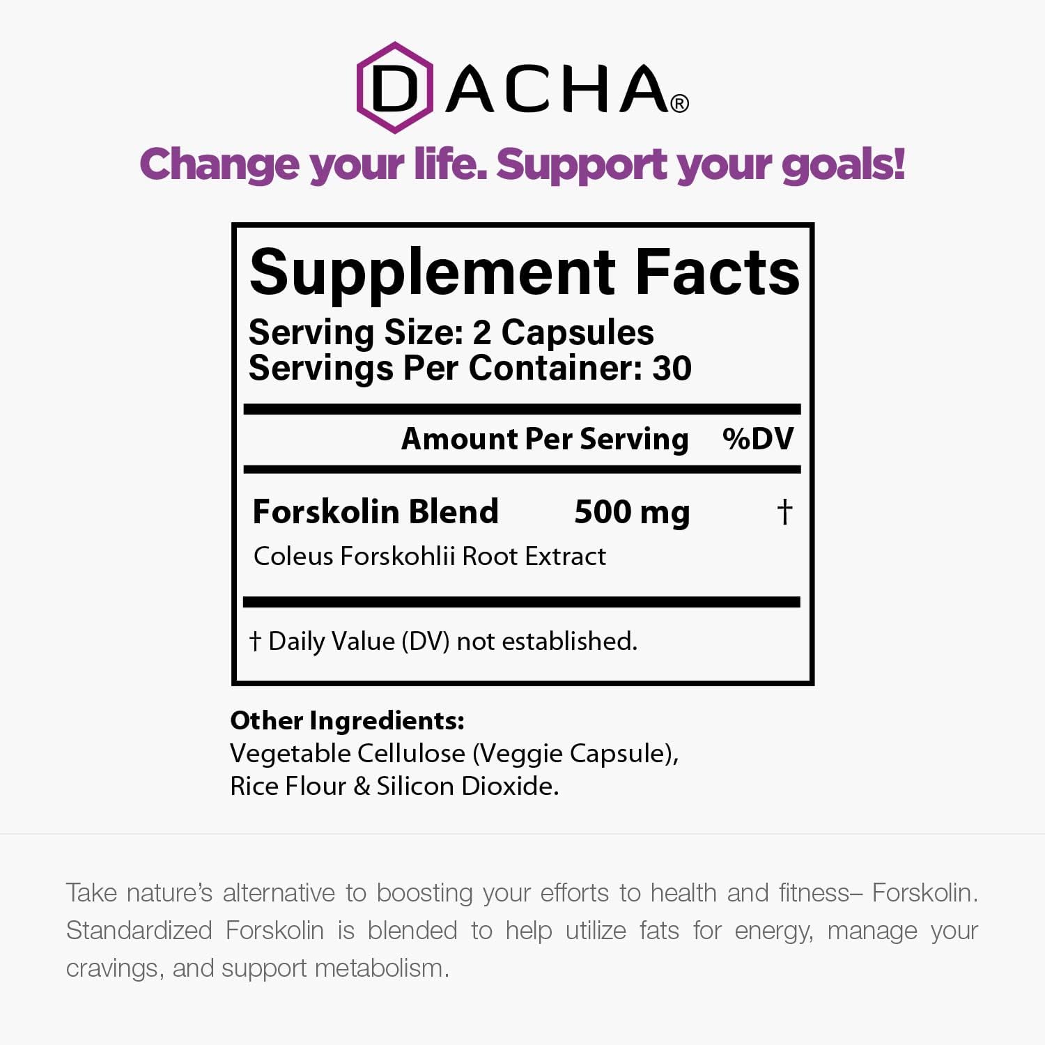 Max Strength DACHA Natural Forskolin - 500mg Coleus Extract, Keto Diet Pills for Fast Slimming Formula, Slim Look for Women & Men, Rapid Tone, Luna Trim, MD Formula