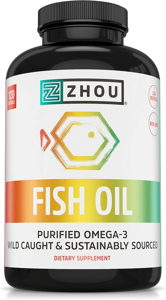 Max Strength Omega 3 Fish Oil Softgels, 1250 mg EPA and DHA, Purified Sustainably Sourced, 120 Servings