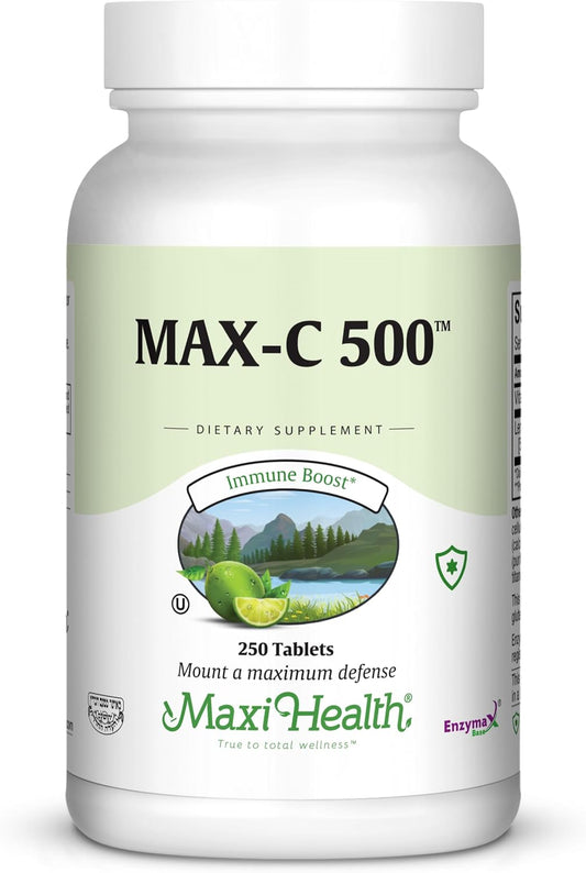 Maxi Health MAX C 500 mg - Vitamin C Tablets with Lemon Bioflavonoids Complex - 250 Count