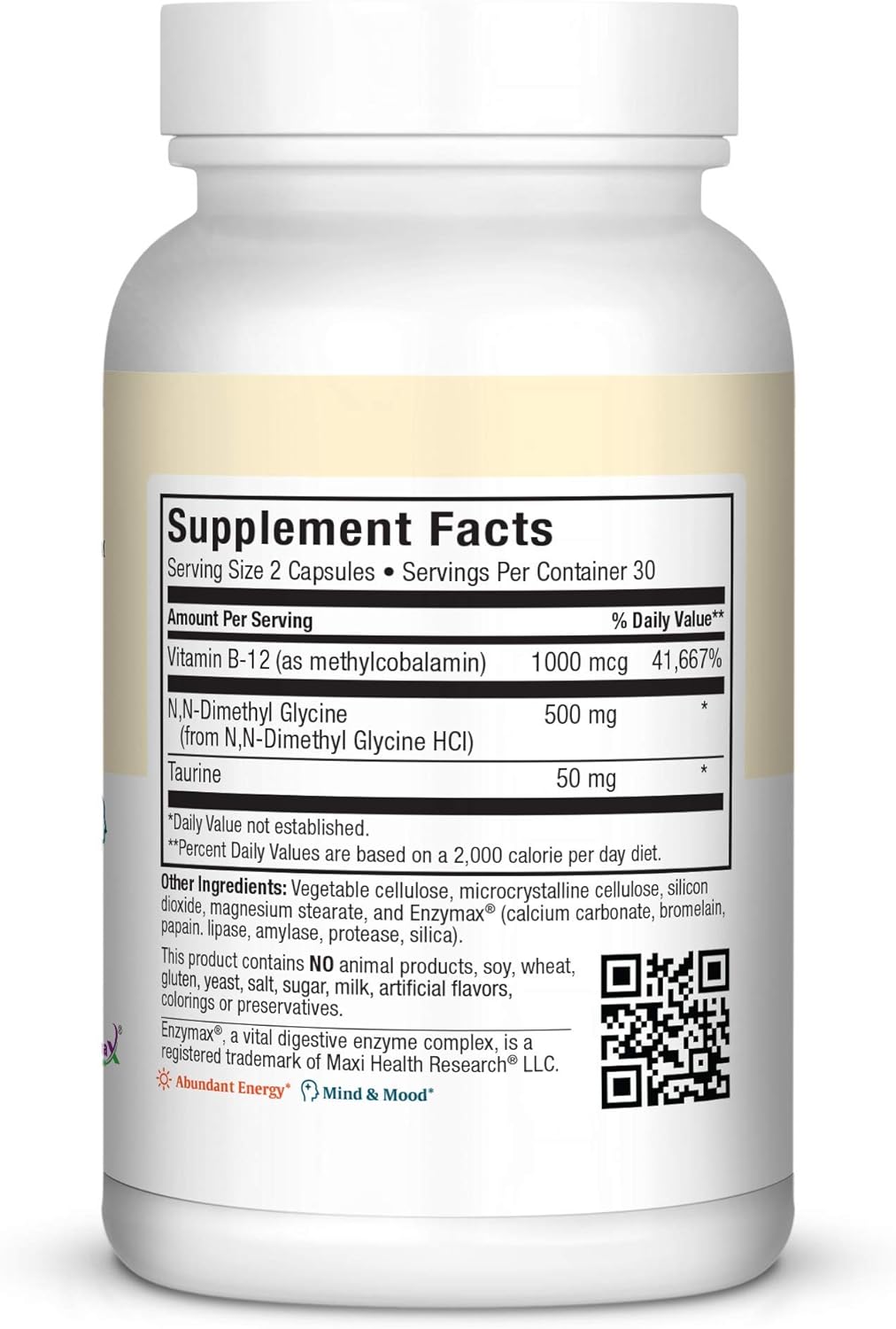 Maxi Health Maxi Methyl DMG Plus - 60 Capsules, Immune Support Dietary Supplement