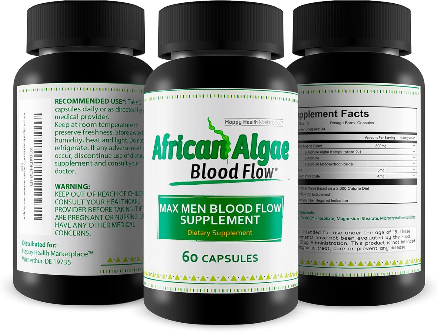 Maximize Men's Circulation with African Algae Blood Flow Supplement Capsules