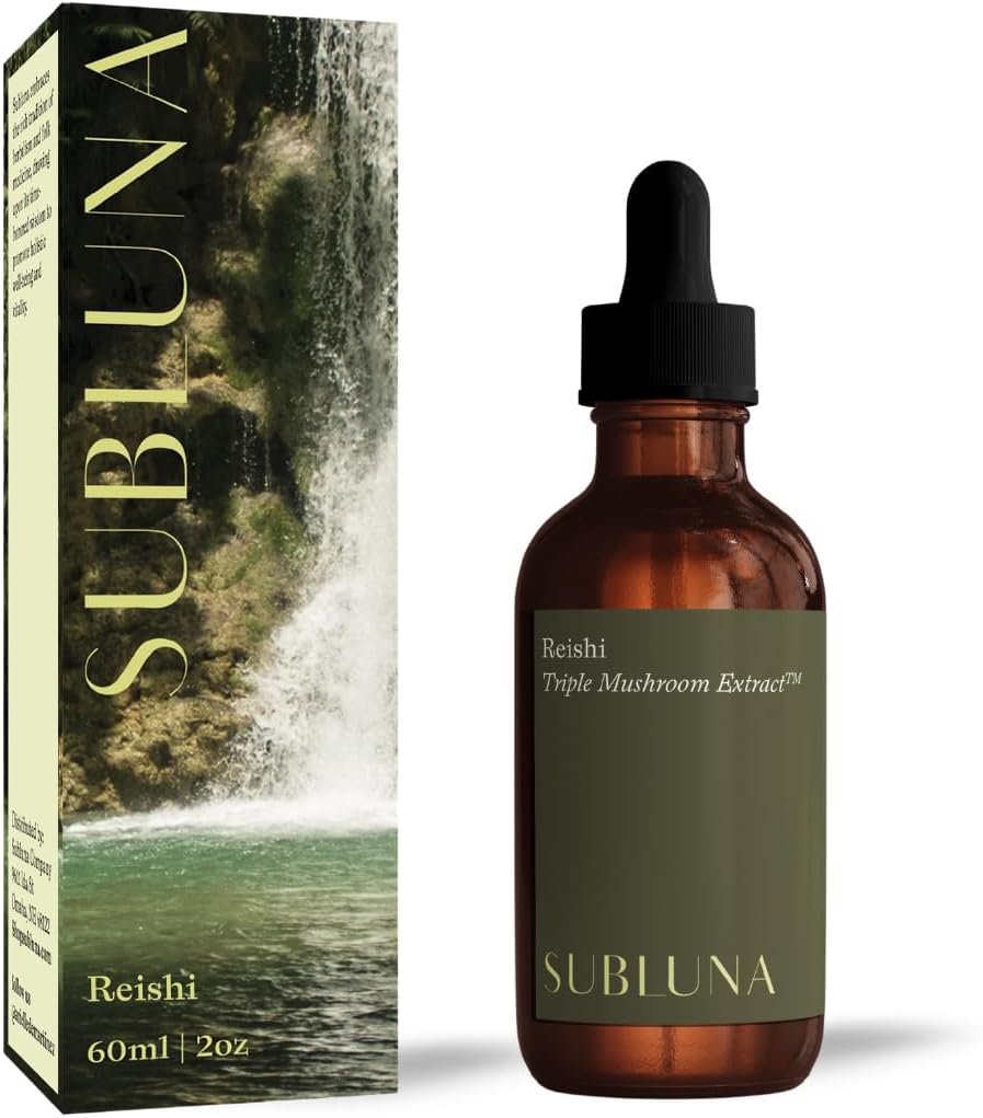 Maximum Potency SUBLUNA Reishi Triple Extract Tincture for Immune Support, Stress Relief, and Mood Balance - Powerful Adaptogen Liquid Drops