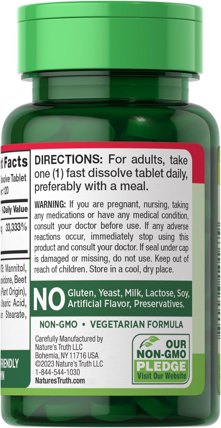 Maximum Strength Biotin 10000mcg Fast Dissolve Tablets - Hair Skin Nails Supplement - Natural Berry Flavor - Vegetarian & Non-GMO - 120 Count