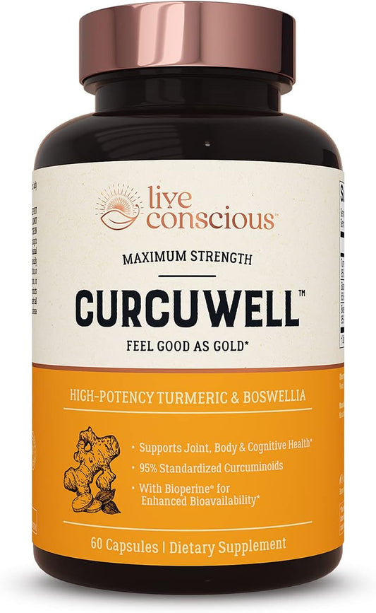 Maximum Strength Curcumin and Boswellia Blend for Joint, Body, and Cognitive Support - 30 Day Supply
