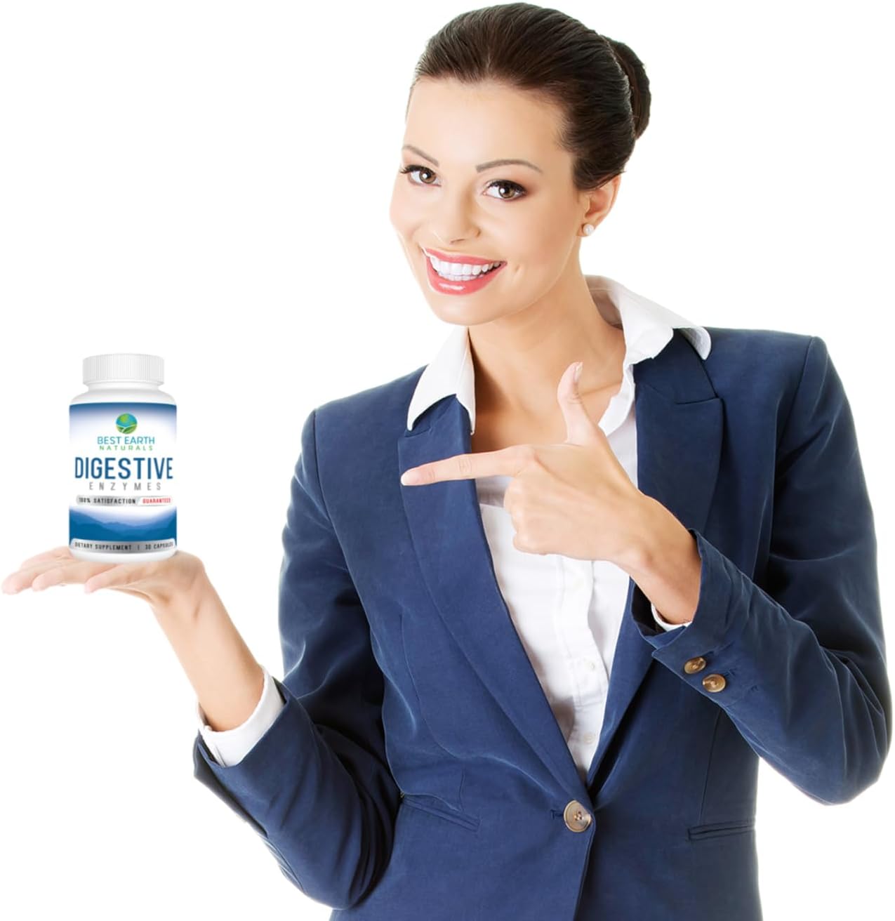 Maximum Strength Digestive Enzymes for Healthy Digestion - 30 Vegetable Capsules by Best Earth Naturals