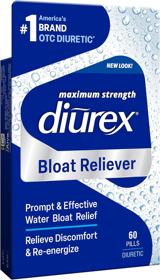 Maximum Strength Diurex Ultimate Water Pills - 60 Count - Relieve Water Bloat and Re-Energize