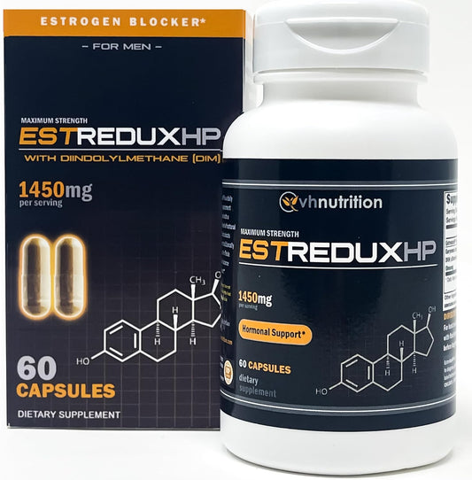Maximum Strength Estrogen Blocker for Men - 1450mg Hormone Support with DIM, Tongkat Ali, Ashwagandha - 60 Capsules