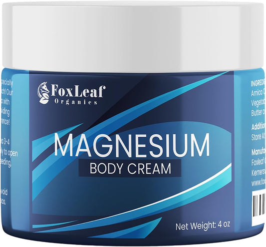 Maximum Strength Magnesium Cream with Arnica & Lavender Essential Oil for Sleep, Leg Cramps, Joint Support, & Muscle Soreness - 4oz USA Made