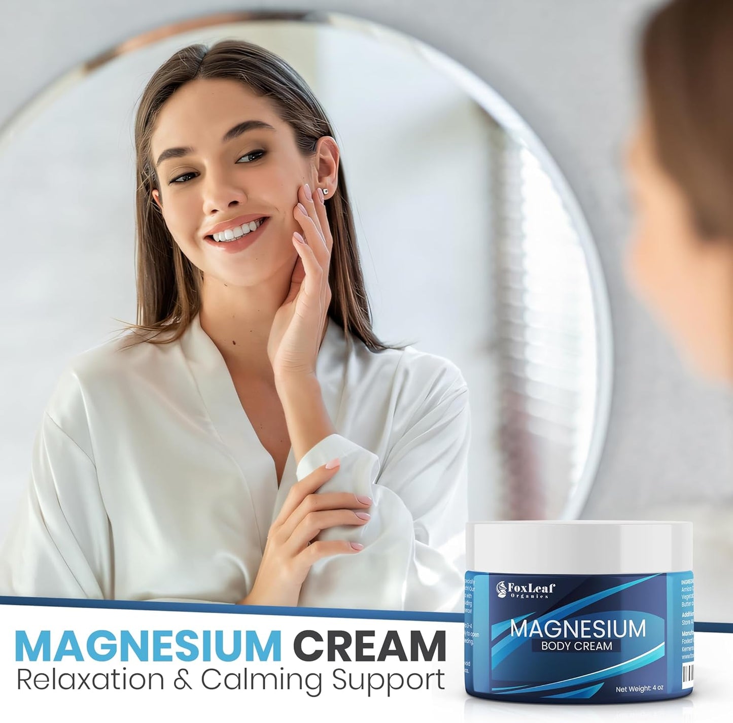 Maximum Strength Magnesium Cream with Arnica & Lavender Essential Oil for Sleep, Leg Cramps, Joint Support, & Muscle Soreness - 4oz USA Made