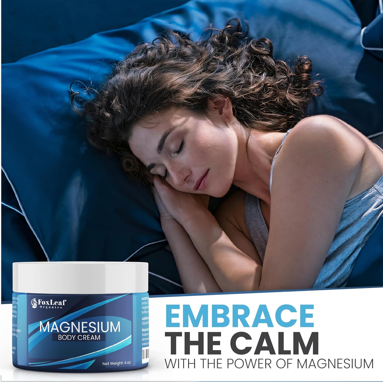 Maximum Strength Magnesium Cream with Arnica & Lavender Essential Oil for Sleep, Leg Cramps, Joint Support, & Muscle Soreness - 4oz USA Made