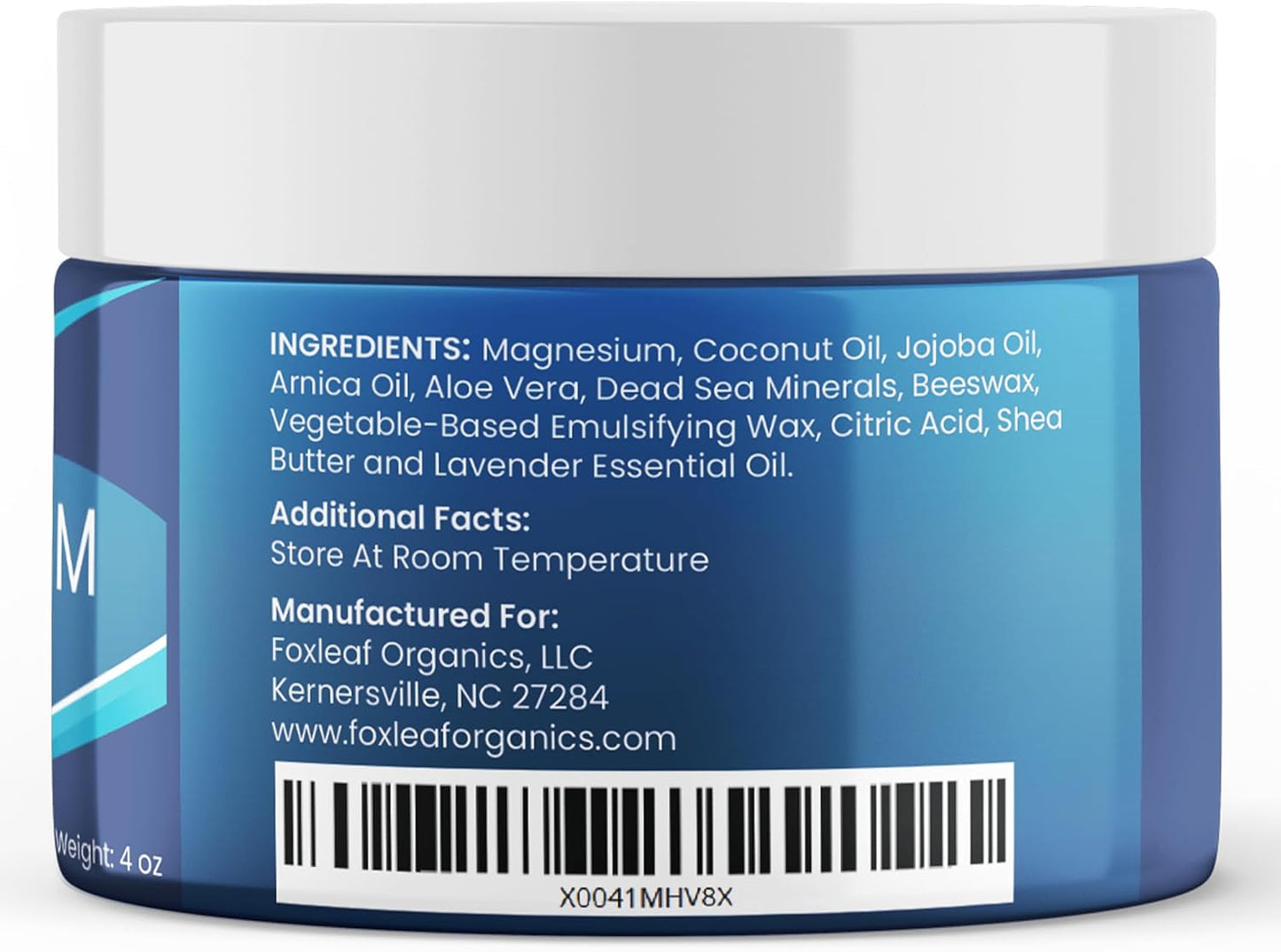 Maximum Strength Magnesium Cream with Arnica & Lavender Essential Oil for Sleep, Leg Cramps, Joint Support, & Muscle Soreness - 4oz USA Made