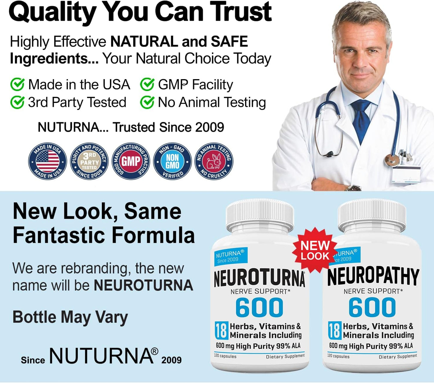 Maximum Strength Neuropathy Support Supplement with 600mg Alpha Lipoic Acid - 18-in-1 Natural Nerve Vitamins - 120 Capsules