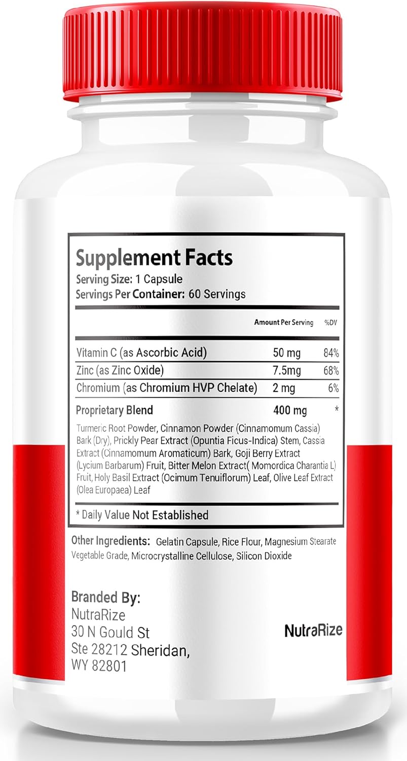 Maximum Strength NutraRize CluControl Capsules for Healthy Glycogen Support - All-Natural Blood Formula with Official Reviews (60 Capsules)