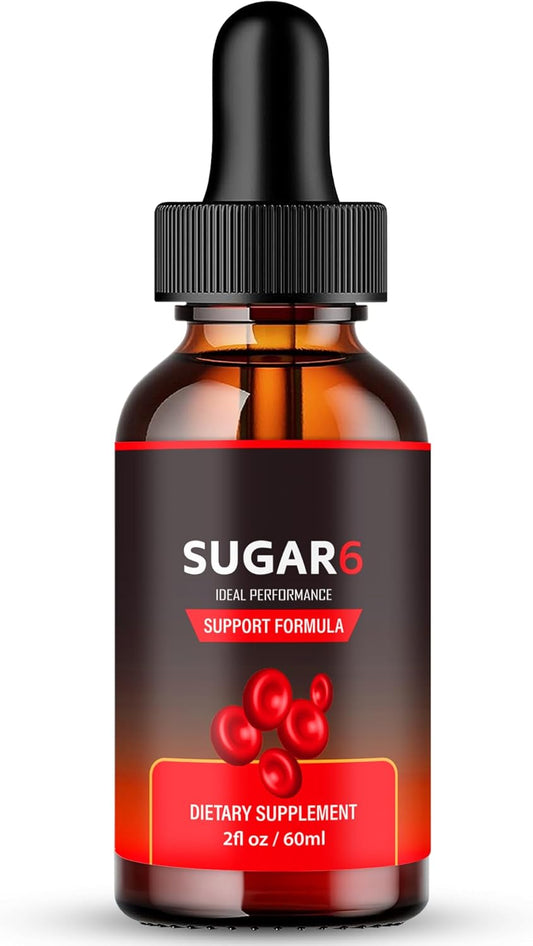 Maximum Strength Sugar 6 Drops - All Natural Blood Sugar Support Supplement Liquid Drops for Ideal Performance and Wellness