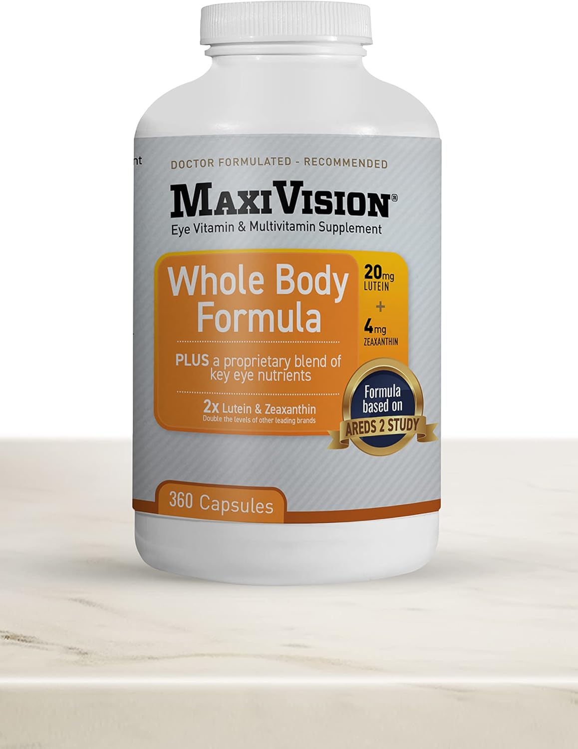 MaxiVision® AREDS 2 Eye Vitamins with Lutein and Zeaxanthin for Macular Support - 360 Capsules for Eye Strain Relief