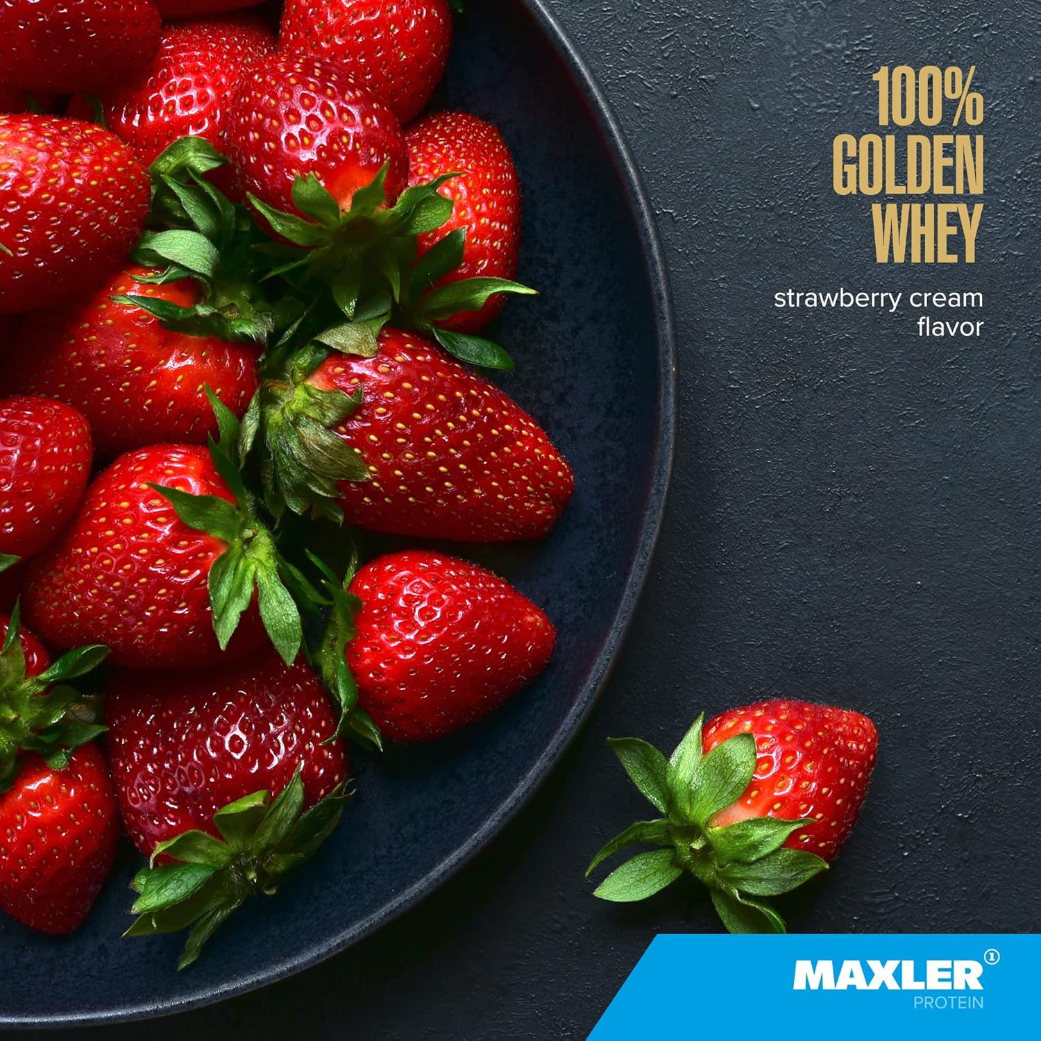 Maxler Golden Whey Protein Powder - 23g Protein per Serving - Pre/Post/Intra Workout - Fast-Absorbing Blend - Strawberry Cream 5 lbs