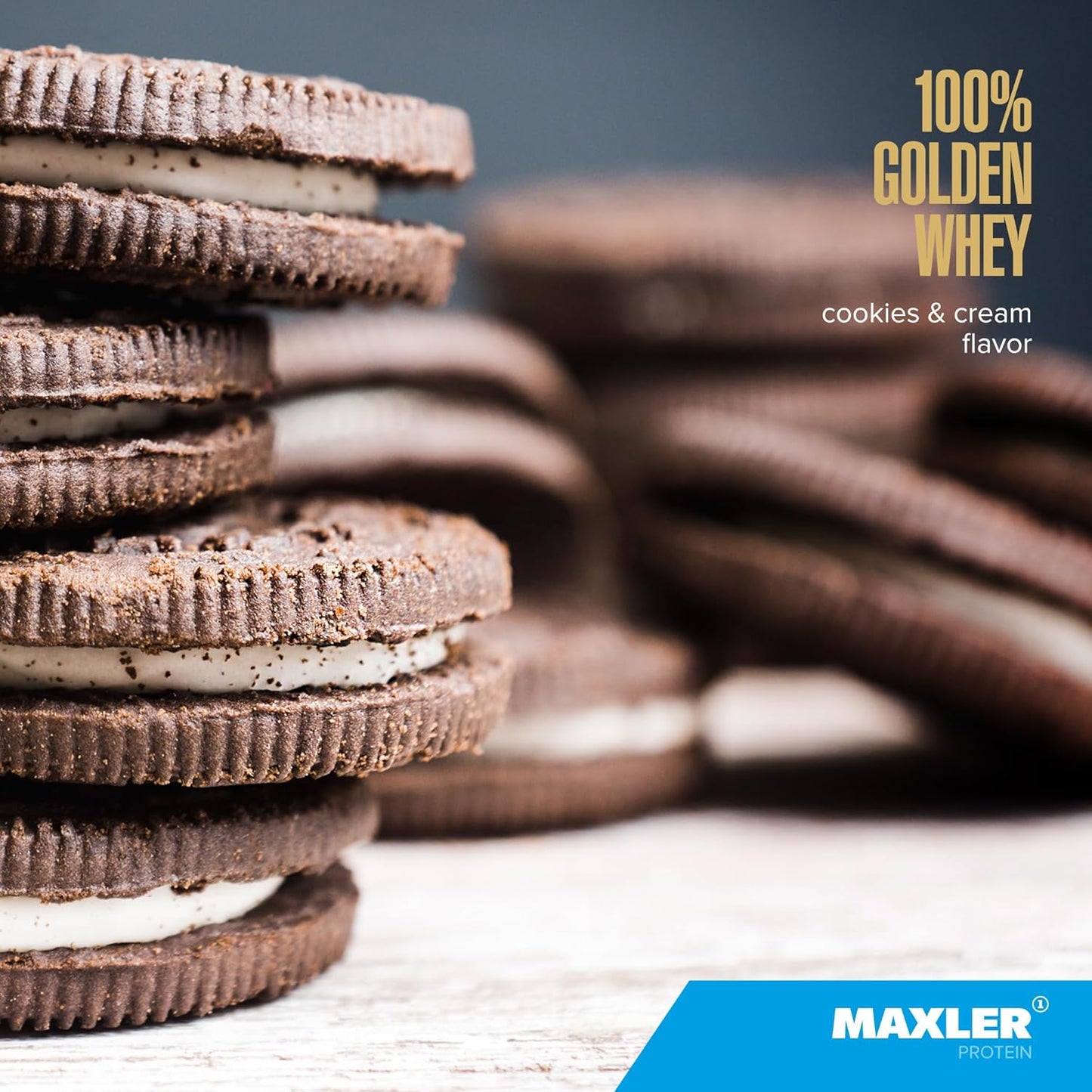 Maxler Golden Whey Protein Powder - 24g per Serving - Pre, Post & Intra Workout - Fast-Absorbing Blend - Cookies & Cream 5 lbs