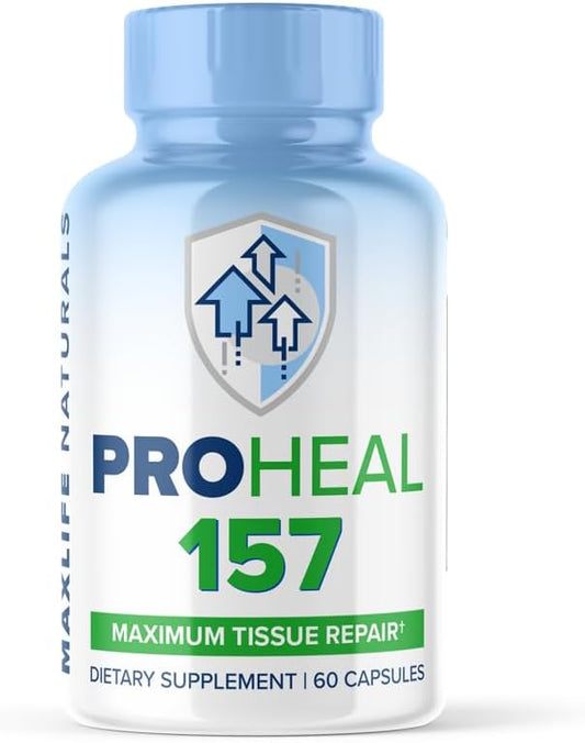 MAXLIFE NATURALS Pro Heal 157 - Peptide Compound 1000mcg Body Protection Complex - 123% More Effective Than BPC 157 - Muscle Repair & Gut Health Support - 60 Capsules