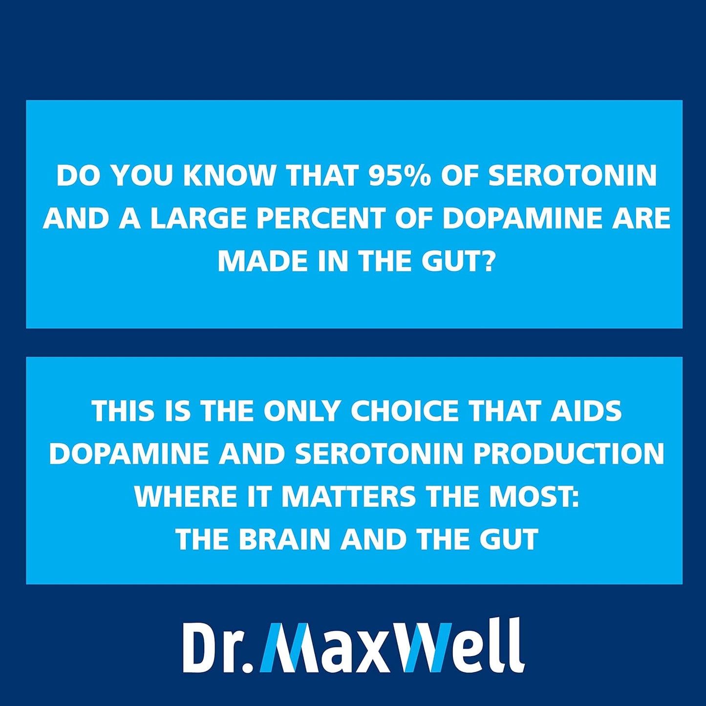 Maxwell Serotonin and Dopamine Supplements with Mood Probiotic - 5in1 Support for Dopamine, Serotonin, Mood, Relaxation, Focus & Brain - 60 Capsules