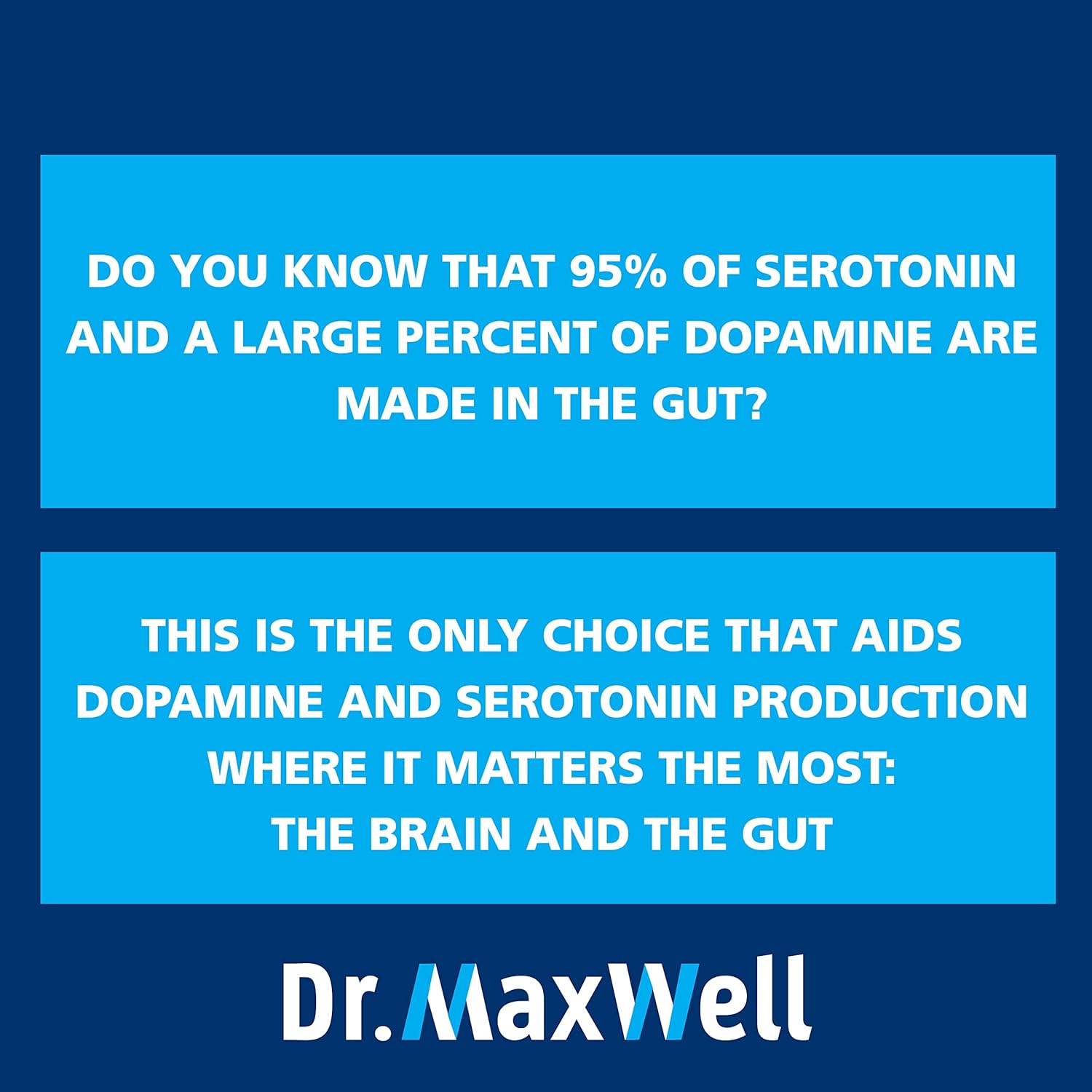Maxwell Serotonin and Dopamine Supplements with Mood Probiotic - 5in1 Support for Dopamine, Serotonin, Mood, Relaxation, Focus & Brain - 60 Capsules