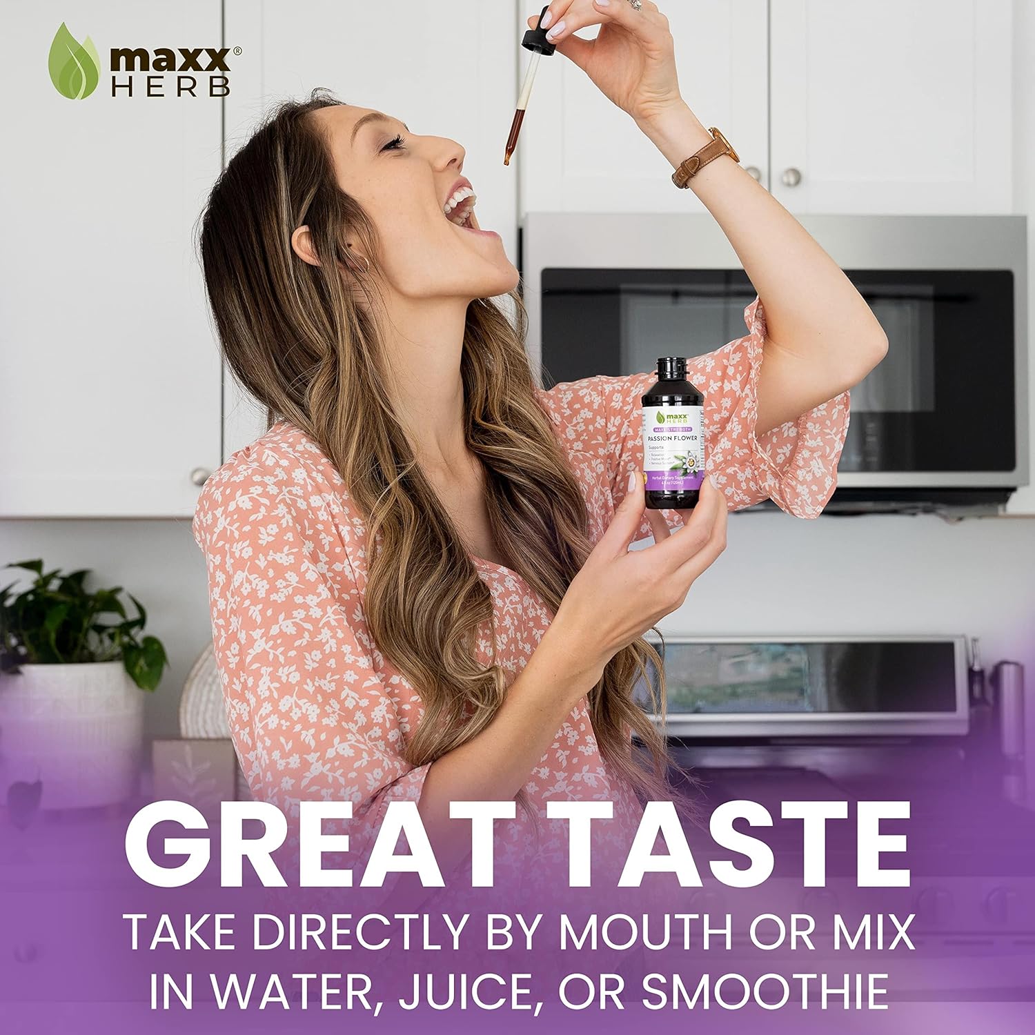 Maxx Herb Passion Flower Extract - High-Potency Liquid for Stress Relief and Relaxation, Alcohol-Free - 4 Bottles, 4 Oz Each (240 Servings)
