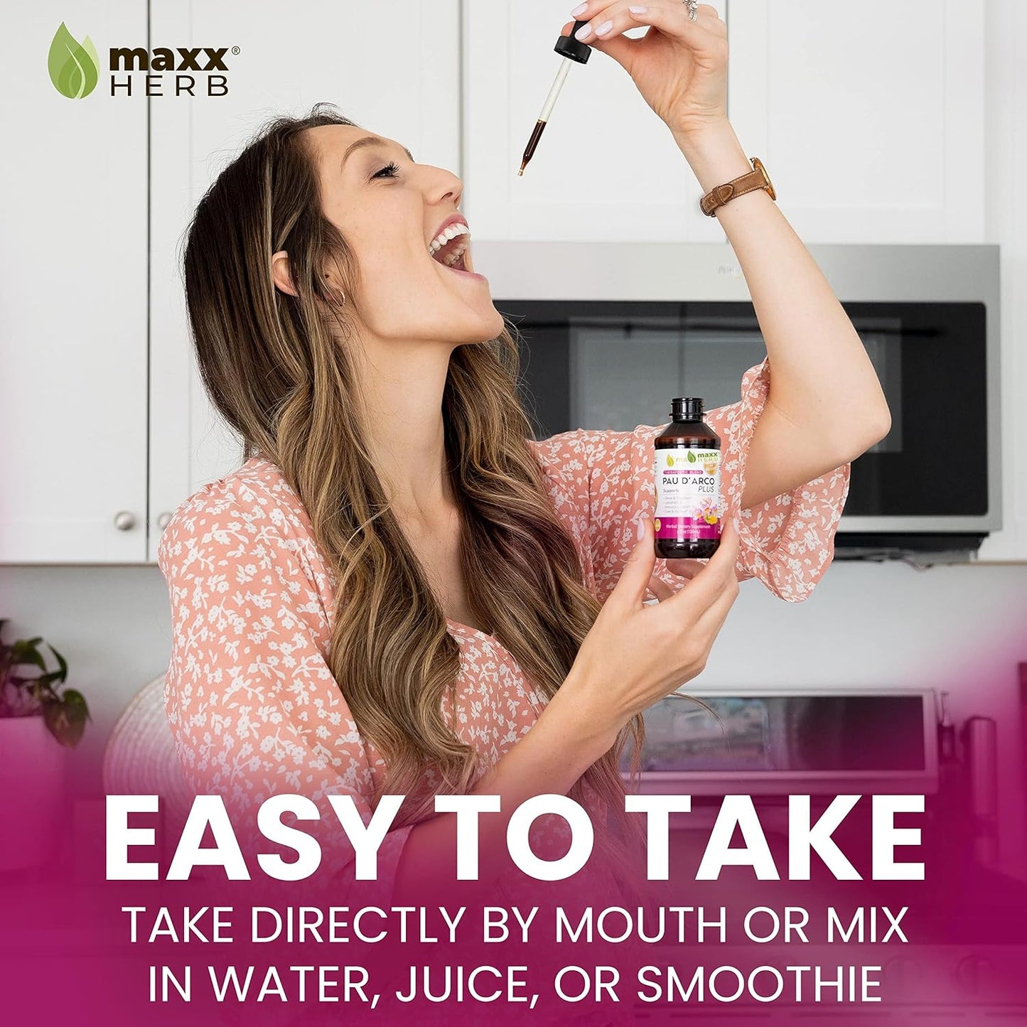 Maxx Herb PAU D'Arco Extract with Dandelion Root & Red Clover Therapeutic Blend for Immune Support - 4 Bottles, 240 Servings