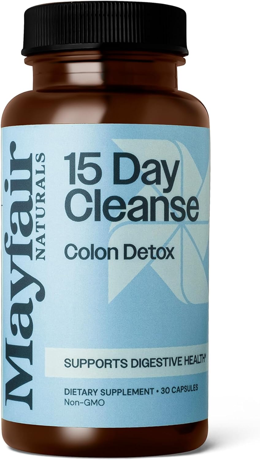 Mayfair Naturals Colon Detox Cleanse - 30 Capsules, Natural Laxative for Digestive Health - 15 Day Dietary Supplement