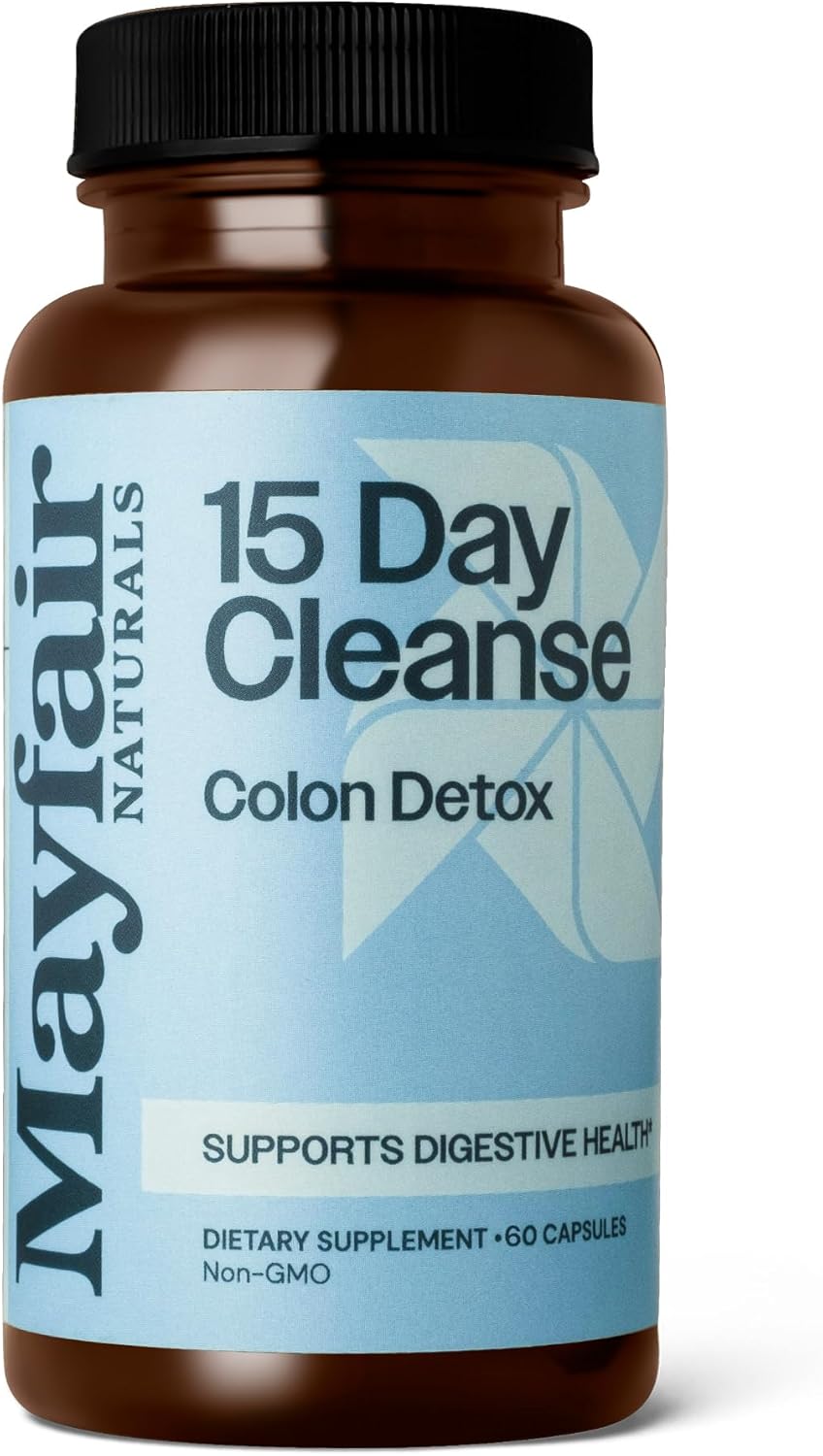 Mayfair Naturals Colon Detox Cleanse - 30 Day Supply, 60 Capsules - Natural Laxative for Digestive Health, Constipation Relief - Dietary Supplement