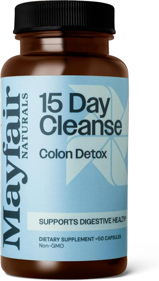 Mayfair Naturals Colon Detox Cleanse - 30 Day Supply, 60 Capsules - Natural Laxative for Digestive Health, Constipation Relief - Dietary Supplement