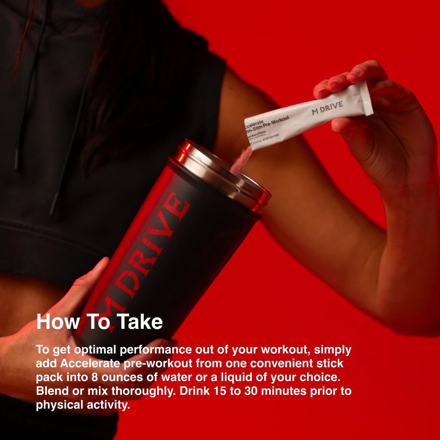 Mdrive Accelerate Mixed Berry Pre-Workout Supplement - Non-Stimulant Formula, 30 Count