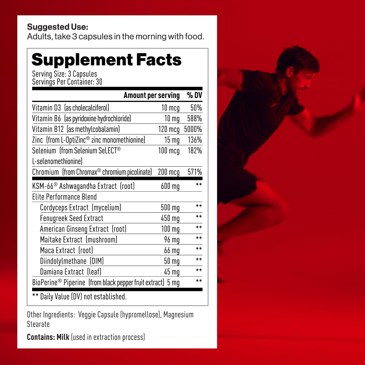 Mdrive Elite Test Booster for Men - Supports Immune Health, Energy, Recovery, and Lean Muscle with Ashwagandha and Fenugreek - 90 Capsules