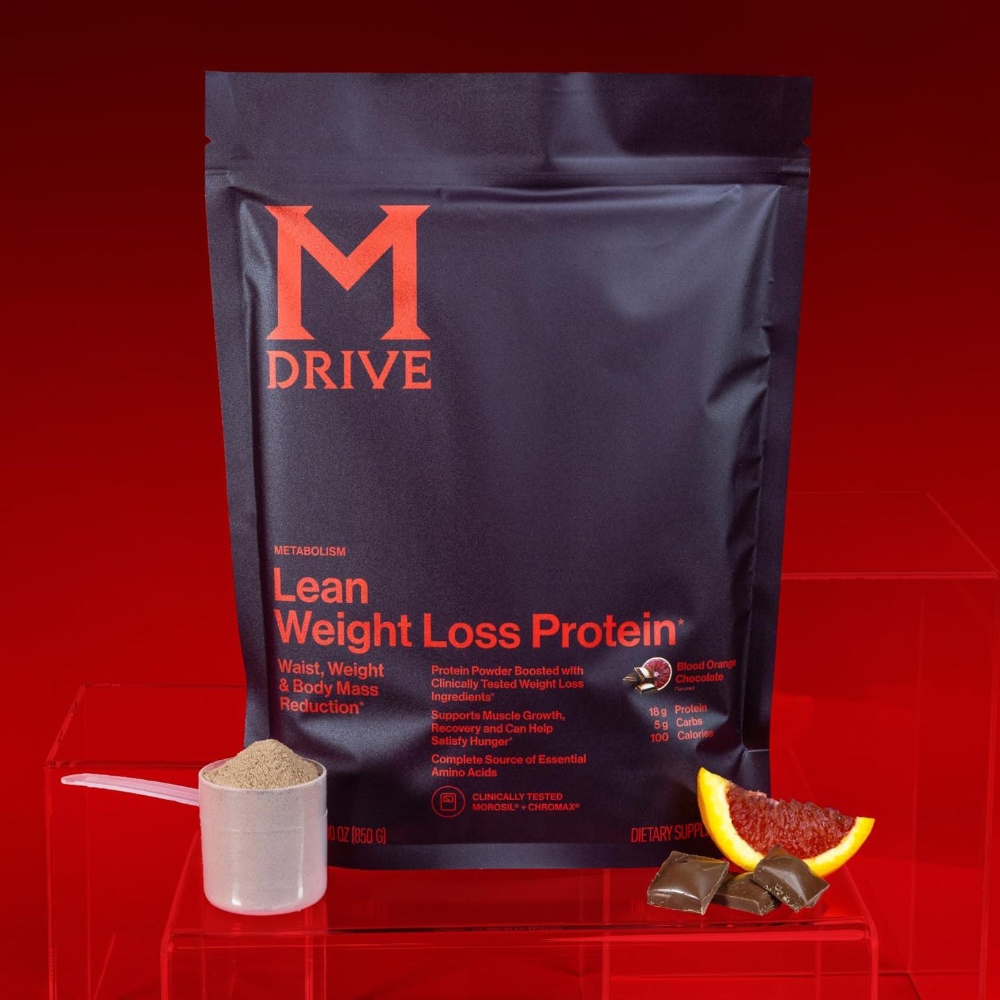 Mdrive Lean Muscle Mass Protein Powder with Morosil Blood Orange Extract 30 Servings