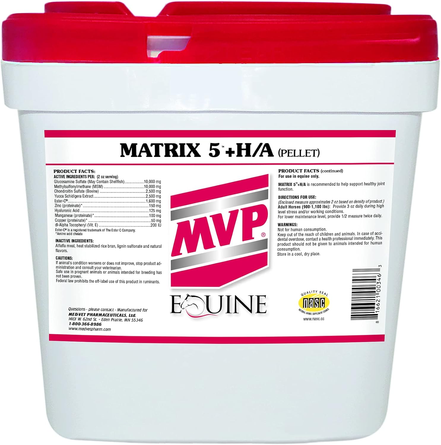 Med-Vet Pharmaceuticals Matrix 5 H/A 20lb Pellets - Horse Joint Support Formula