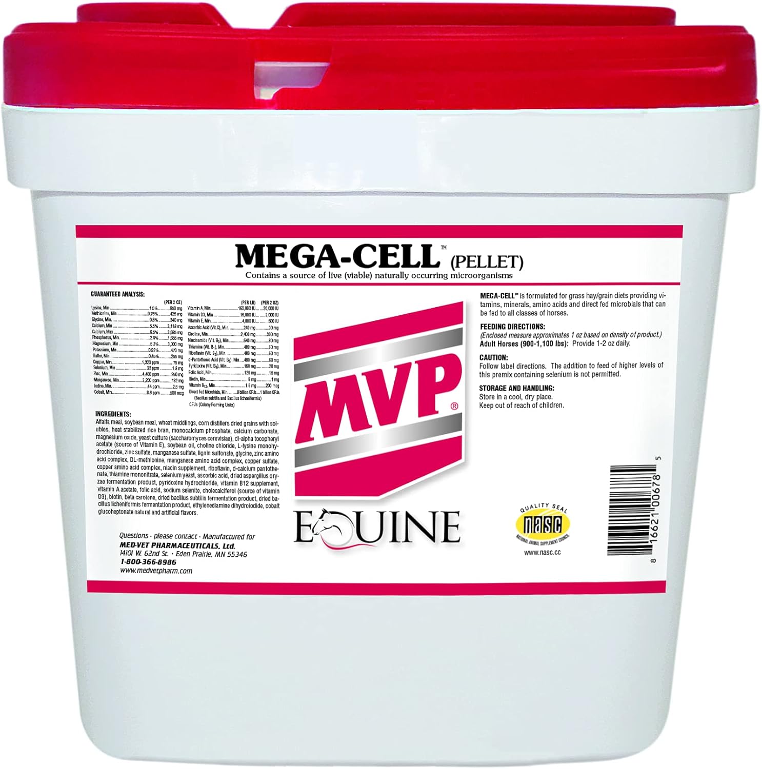 Med-Vet Pharmaceuticals Mega-Cell 25lb Balanced Vitamin & Mineral Supplement for Horses