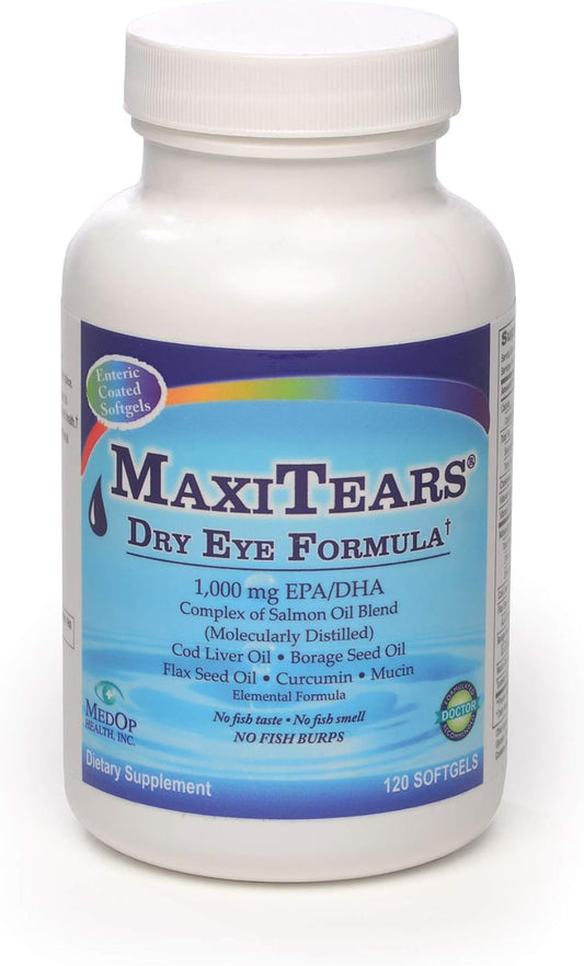 MedOp MaxiTears Dry Eye Formula - 120 Softgels, 1 Bottle - Relief for Dry Eyes